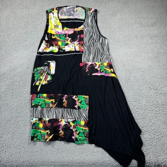 C'Fait Pour Vous Paris Sleeveless Abstract Dress Womens Size S Small‎ Colorful - Picture 1 of 11
